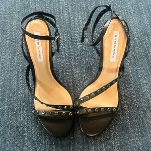 Saks Fifth Avenue Women’s Embellished Leather Stiletto Heels Black Size 8